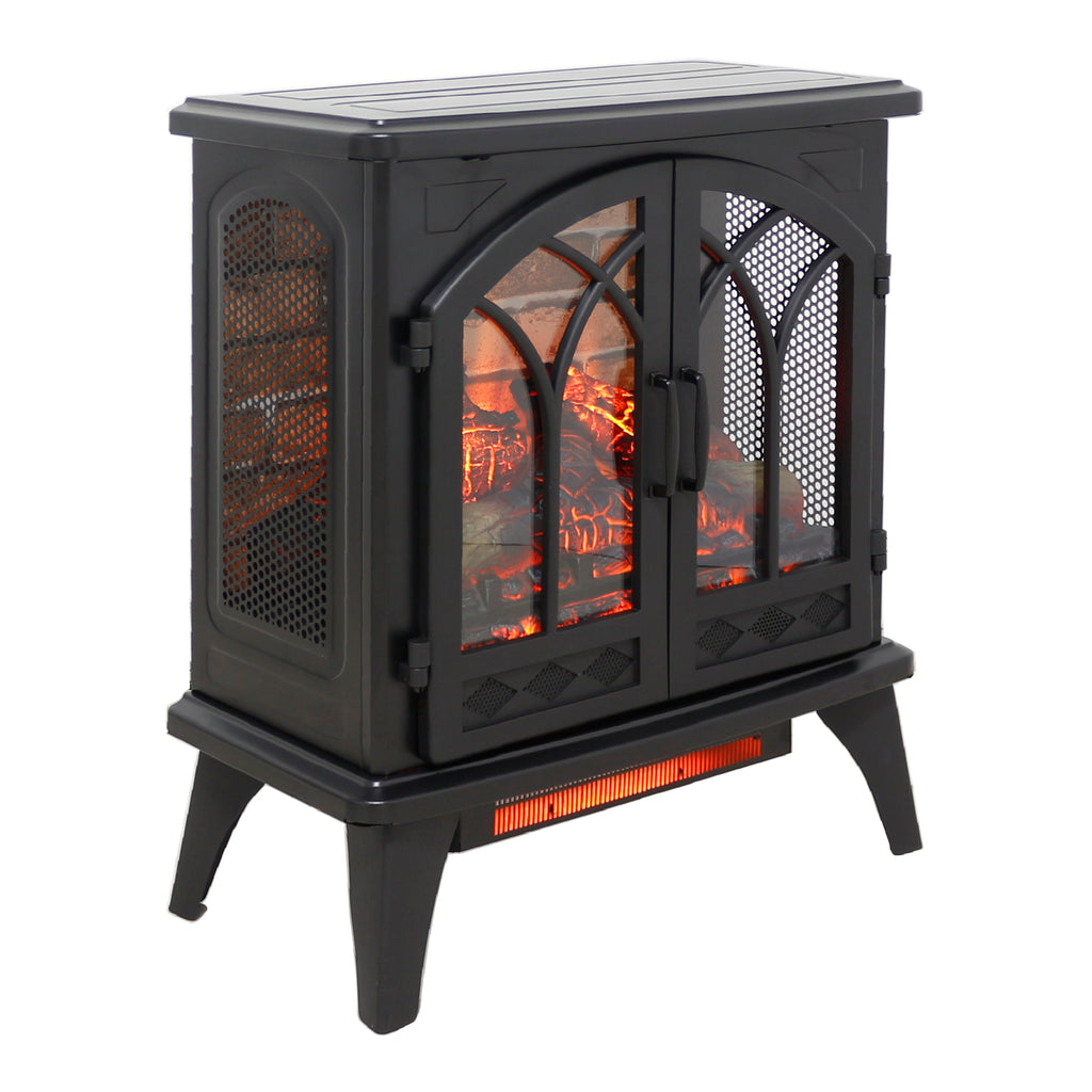 24-Inch 3D Infrared Electric Fireplace Stove with Remote