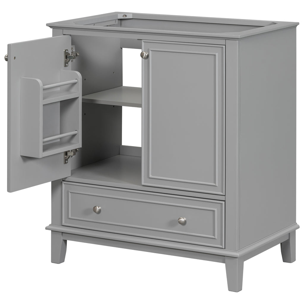 30-Inch Gray Bathroom Vanity Base with Storage – Cabinet Only