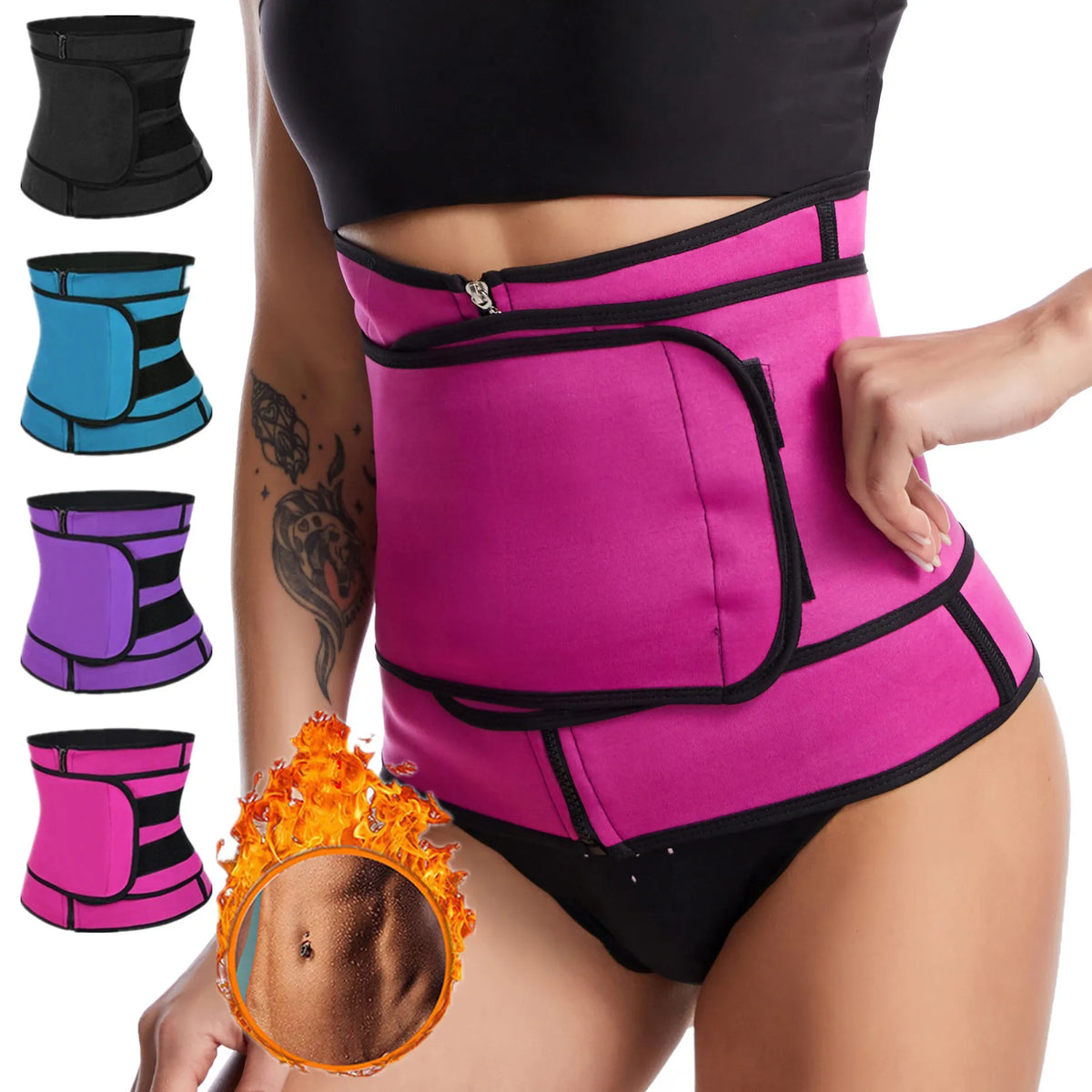 Neoprene Waist Trainer Belt with Adjustable Support